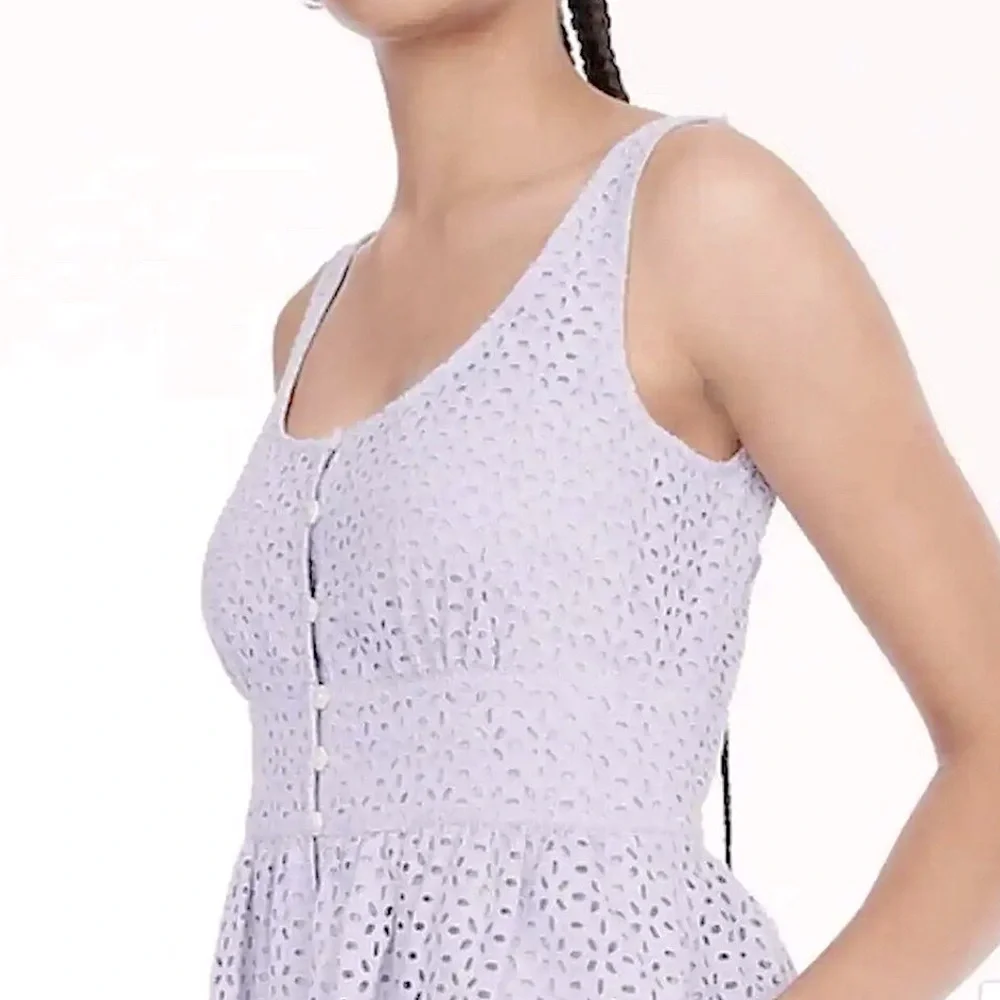 J. Crew Button-front eyelet dress in Peri Shadow Size 6